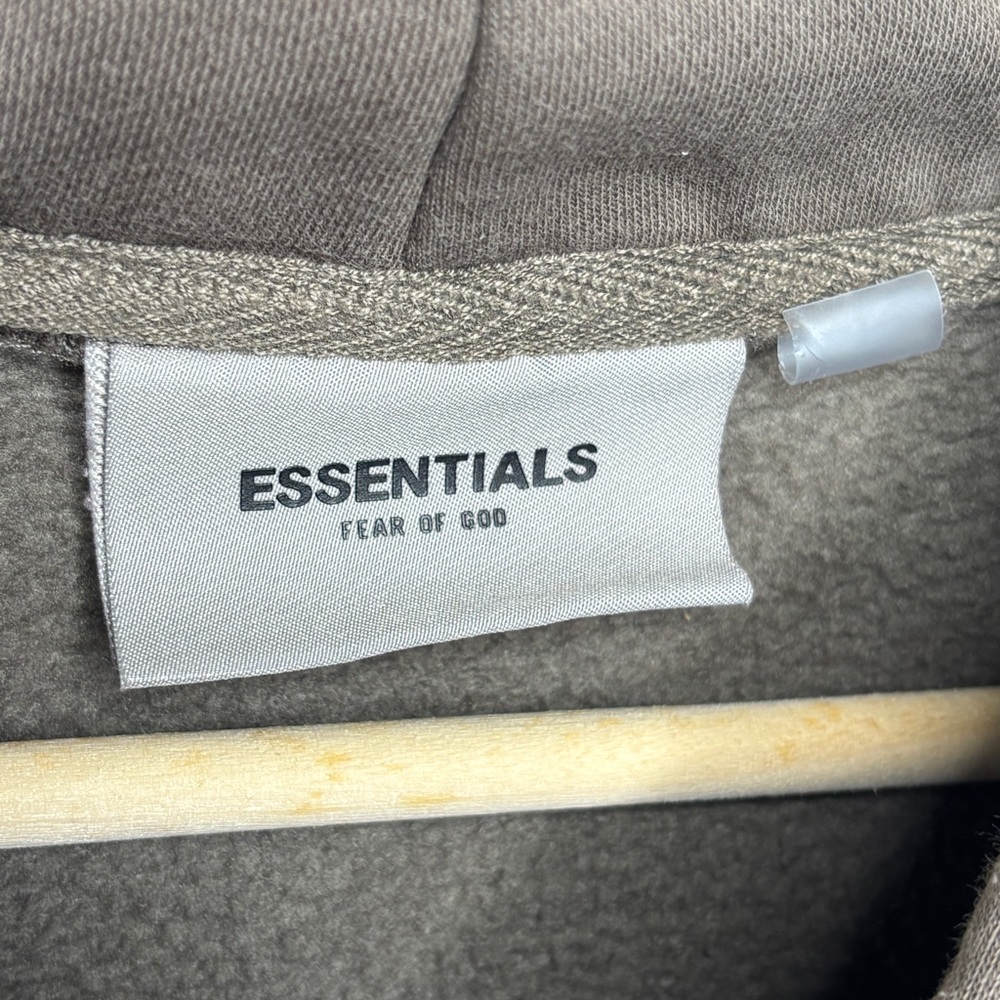 Fear of God ESSENTIALS Hoodie Brown Taupe | Size Small - Picture 5 of 9
